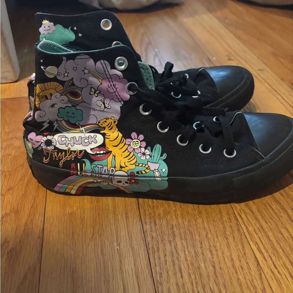 Converse with doodles on them